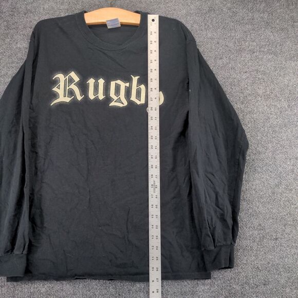 Rugby Elegant Violence Long Sleeve T-shirt Mens Medium Black Embroidered - Picture 12 of 14